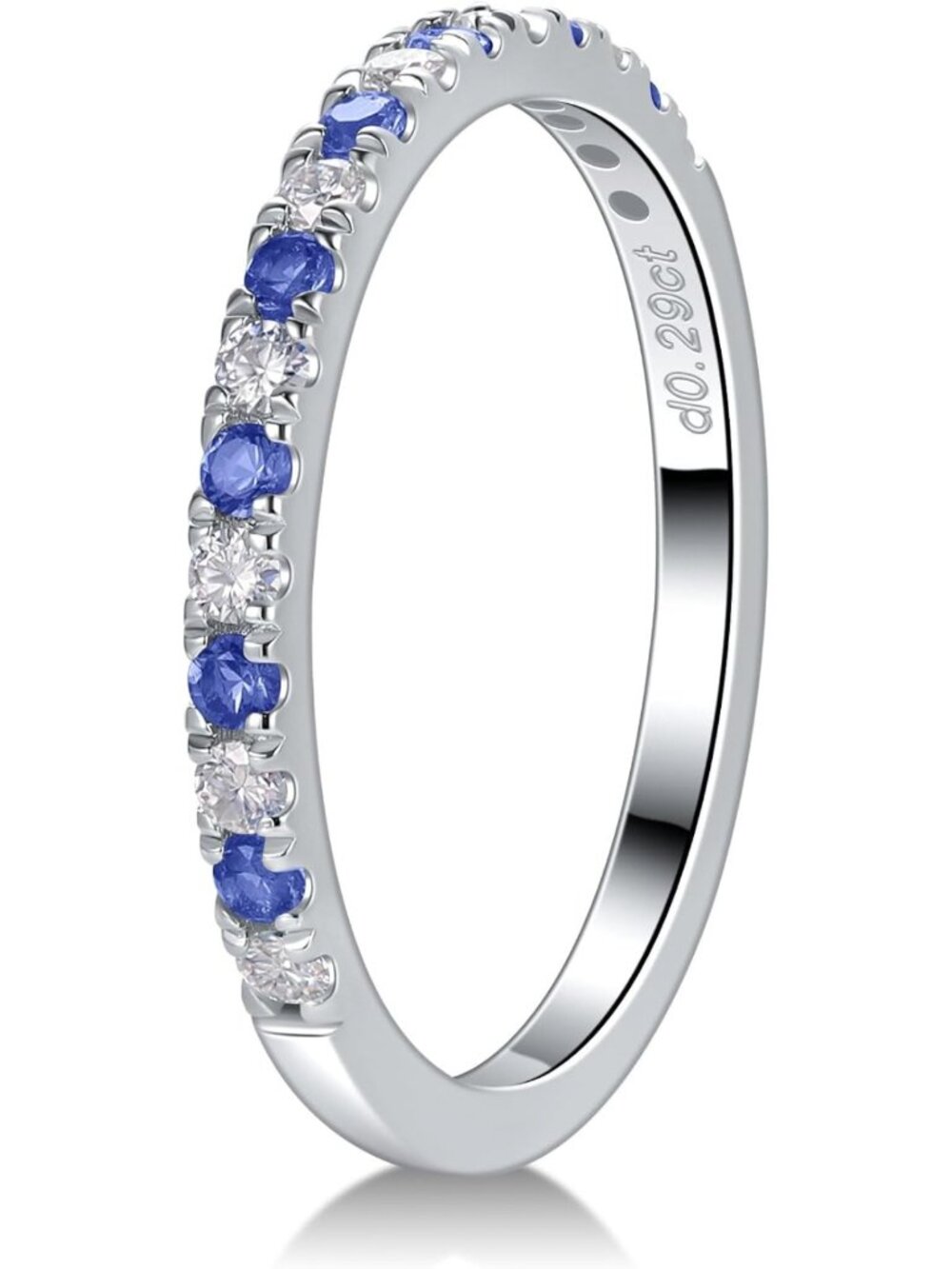Moissanite Wedding Bands for Women, Sapphire Ruby Emerald Black Eternity